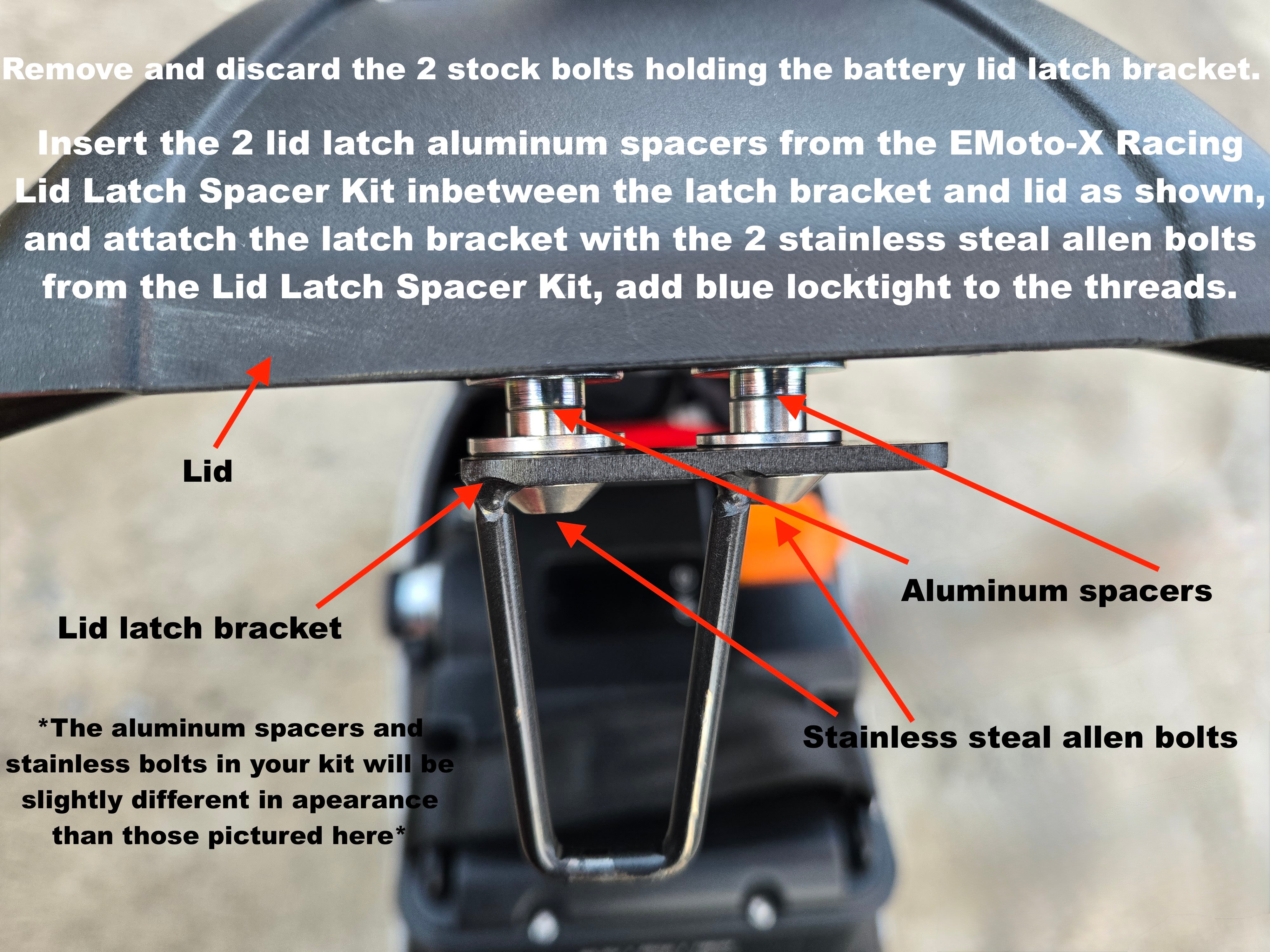 Emoto-X Rerode R1 Battery Lid Latch Kit
