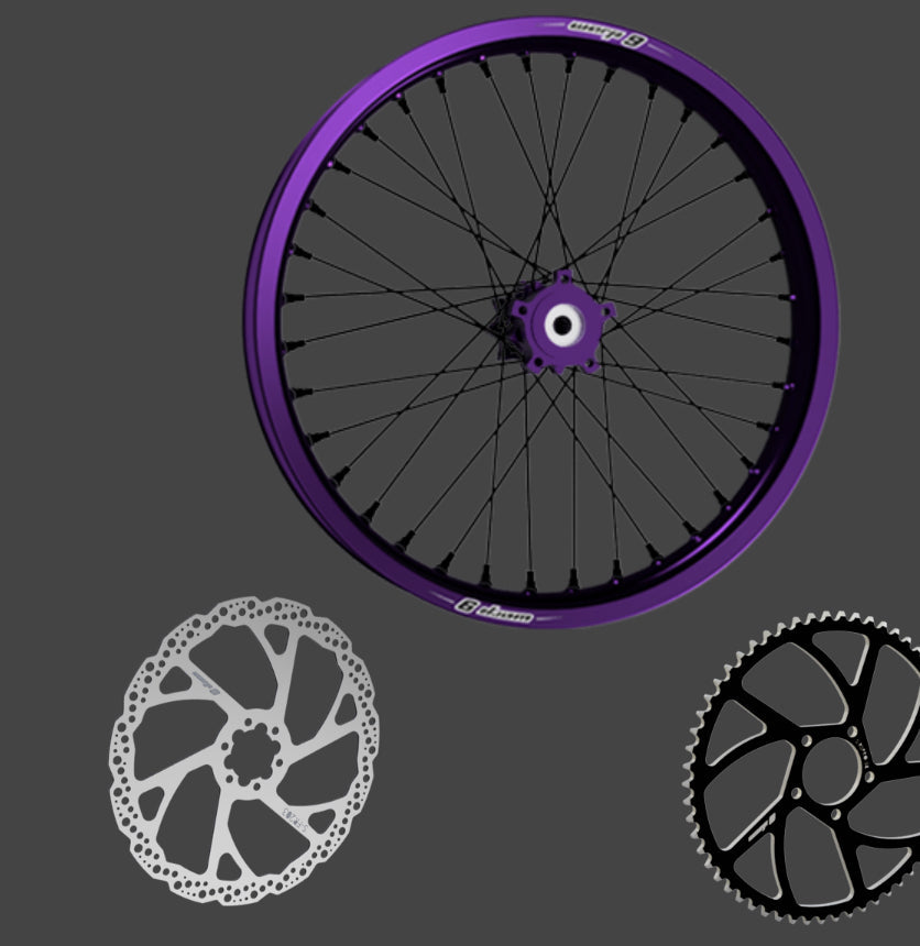 Warp 9 Complete 16/19in Upgraded Wheel Set for Rawrr Mantis