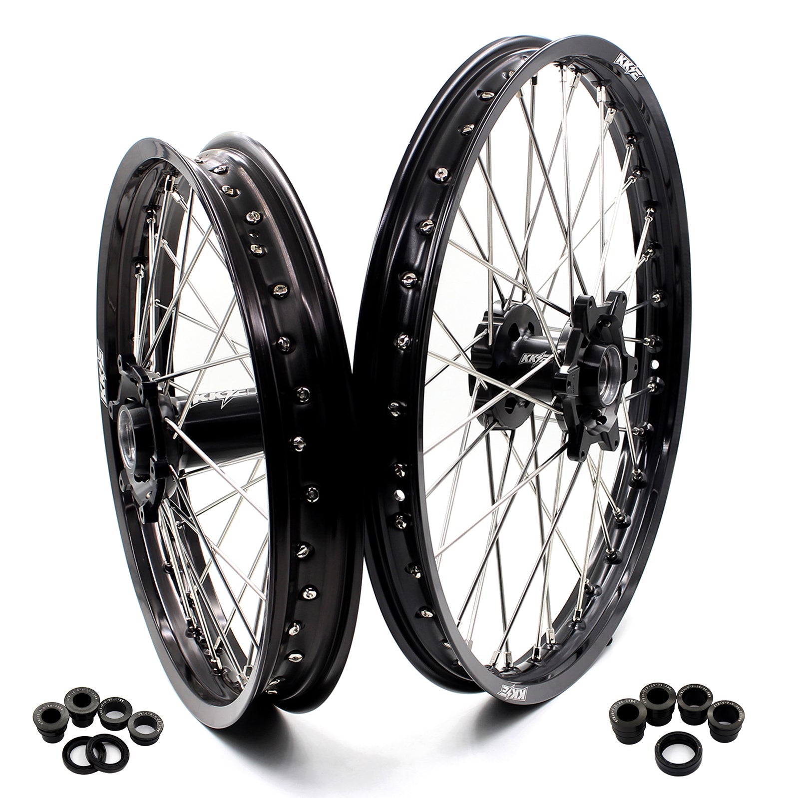 KKE Enduro 118/21" CNC Hub Electric Dirtbike Alloy Wheels Rims Fit STARK VARG Black Hub