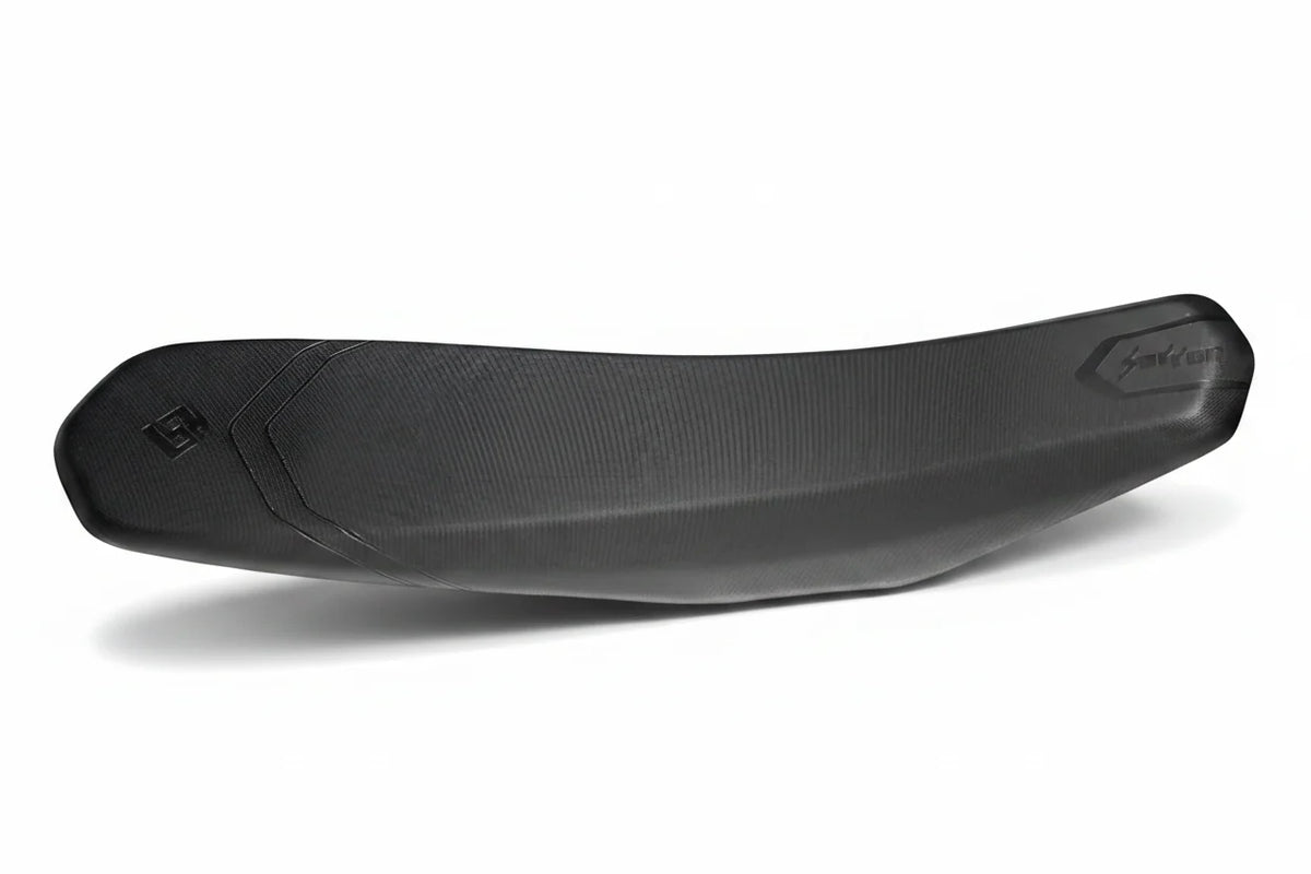 Sur-Ron Ultra Bee OEM replacement seat in black, original tall version, side view
