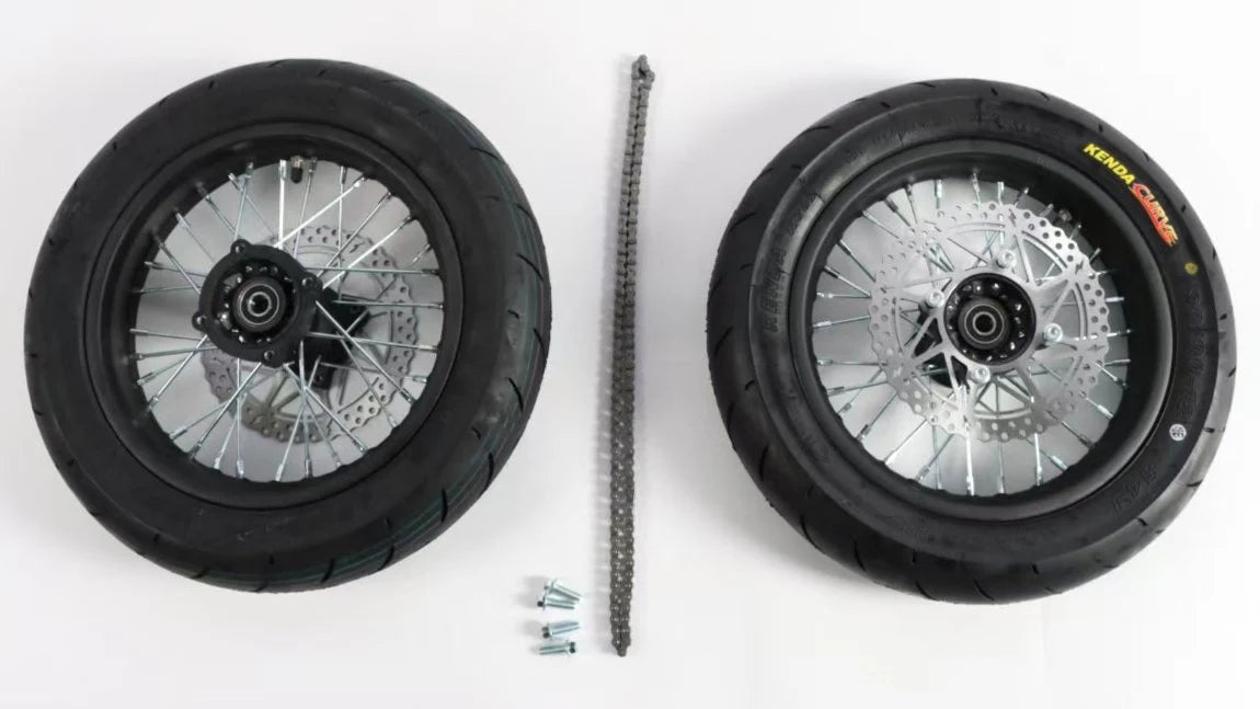 ETM RTR 12in Supermoto Wheel Set