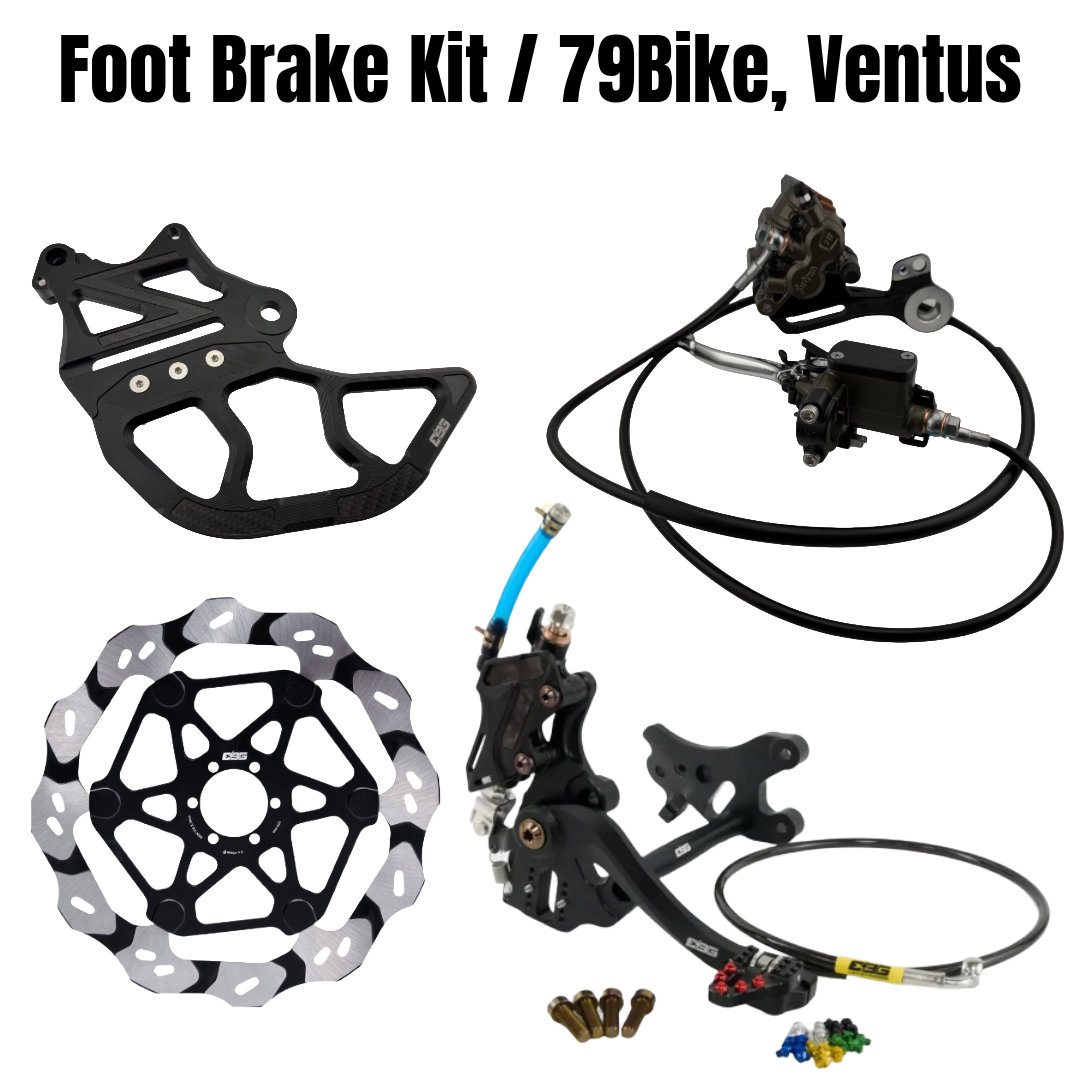 EBG Foot Brake / Handbrake Kit Single Caliper for 79Bike / Ventus One (Ultra Bee Brakes)