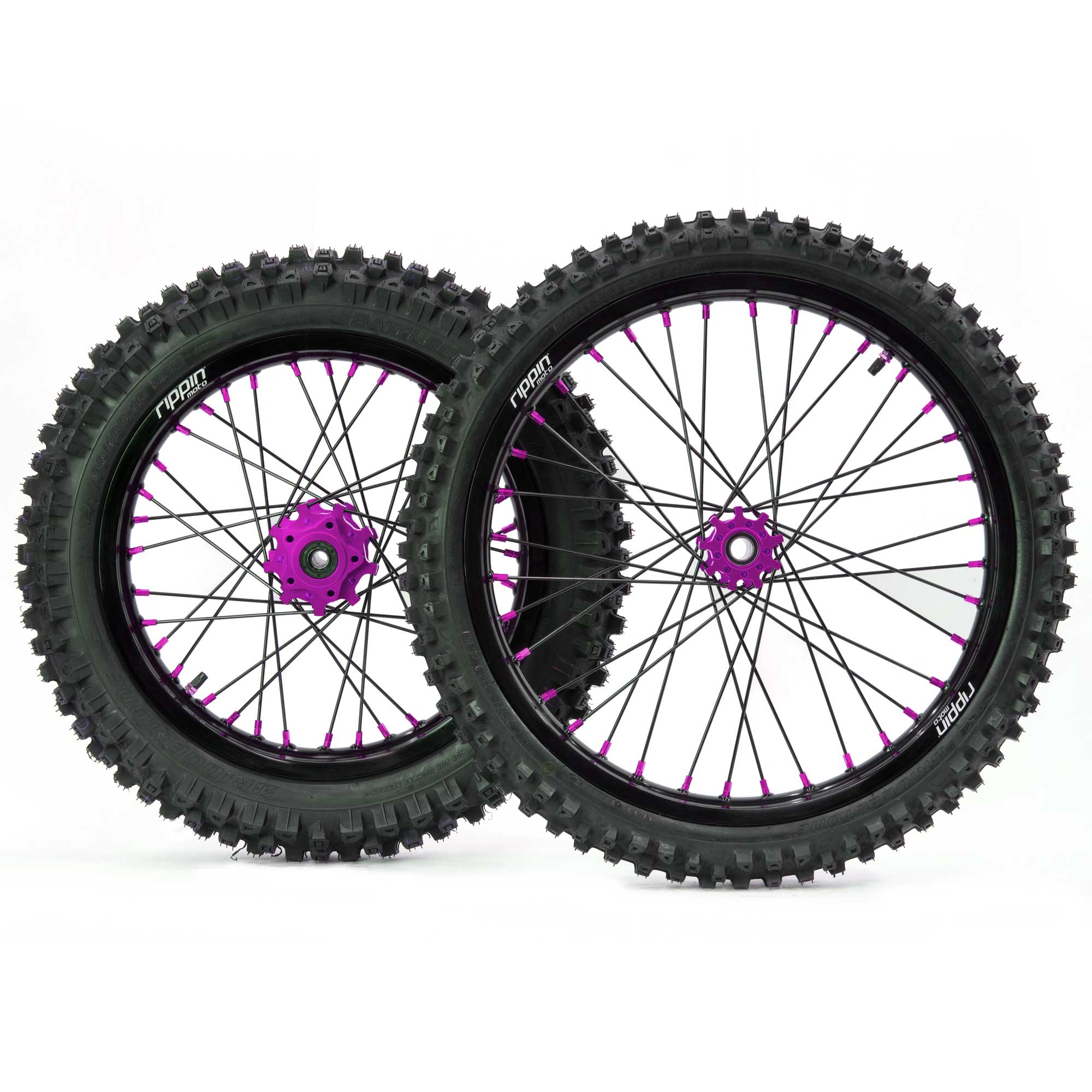 19/16 Blackline Wheelset Ready To Ride // E-Moto Wheels With Tires