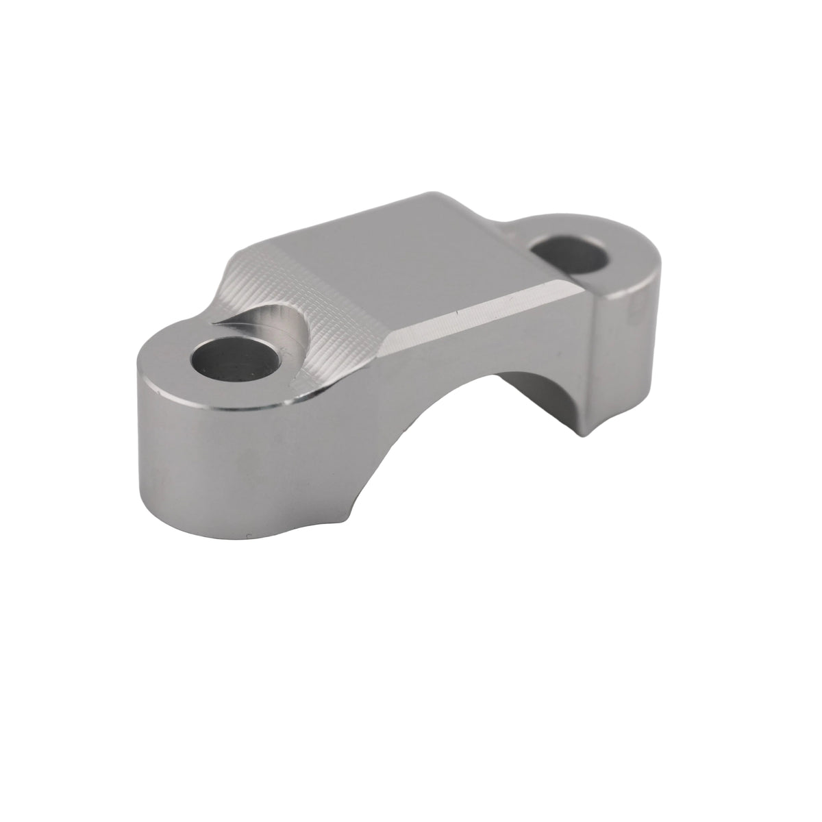 Silver CNC brake lever clamp for Sur-Ron Ultra Bee brakes, front view