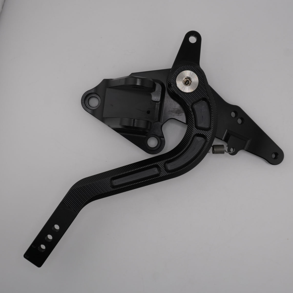 CNC foot brake pedal and bracket for Sur-Ron Ultra Bee, front view