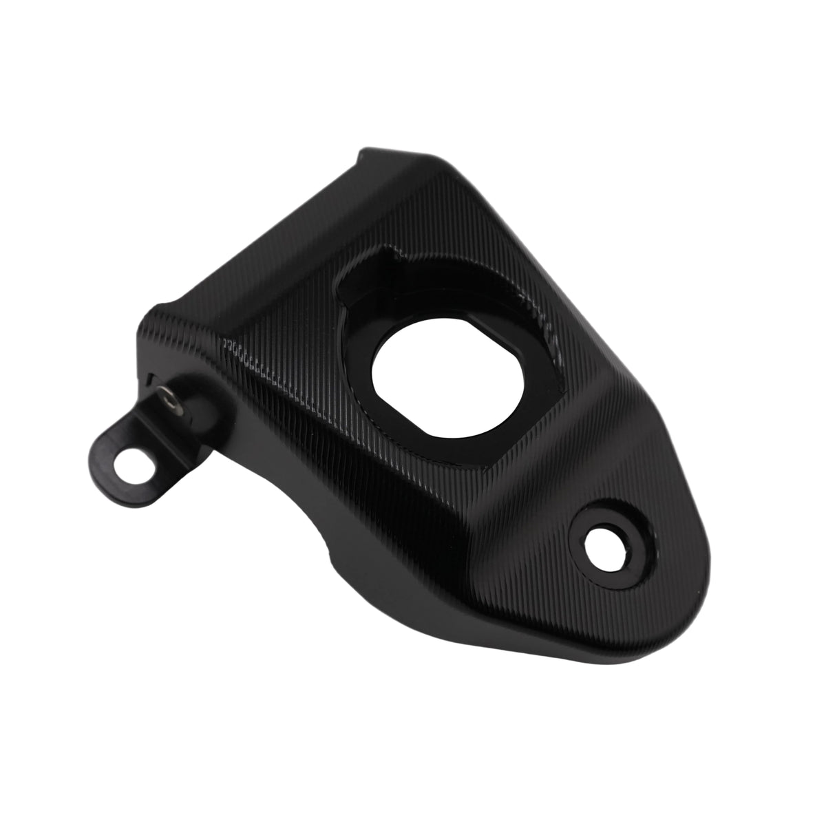 Black CNC key ignition cover for Sur-Ron Ultra Bee, top view showing the key opening