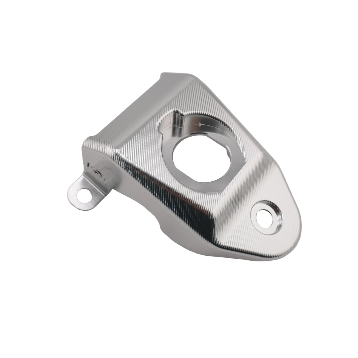 Silver CNC key ignition cover for Sur-Ron Ultra Bee, alternate angle