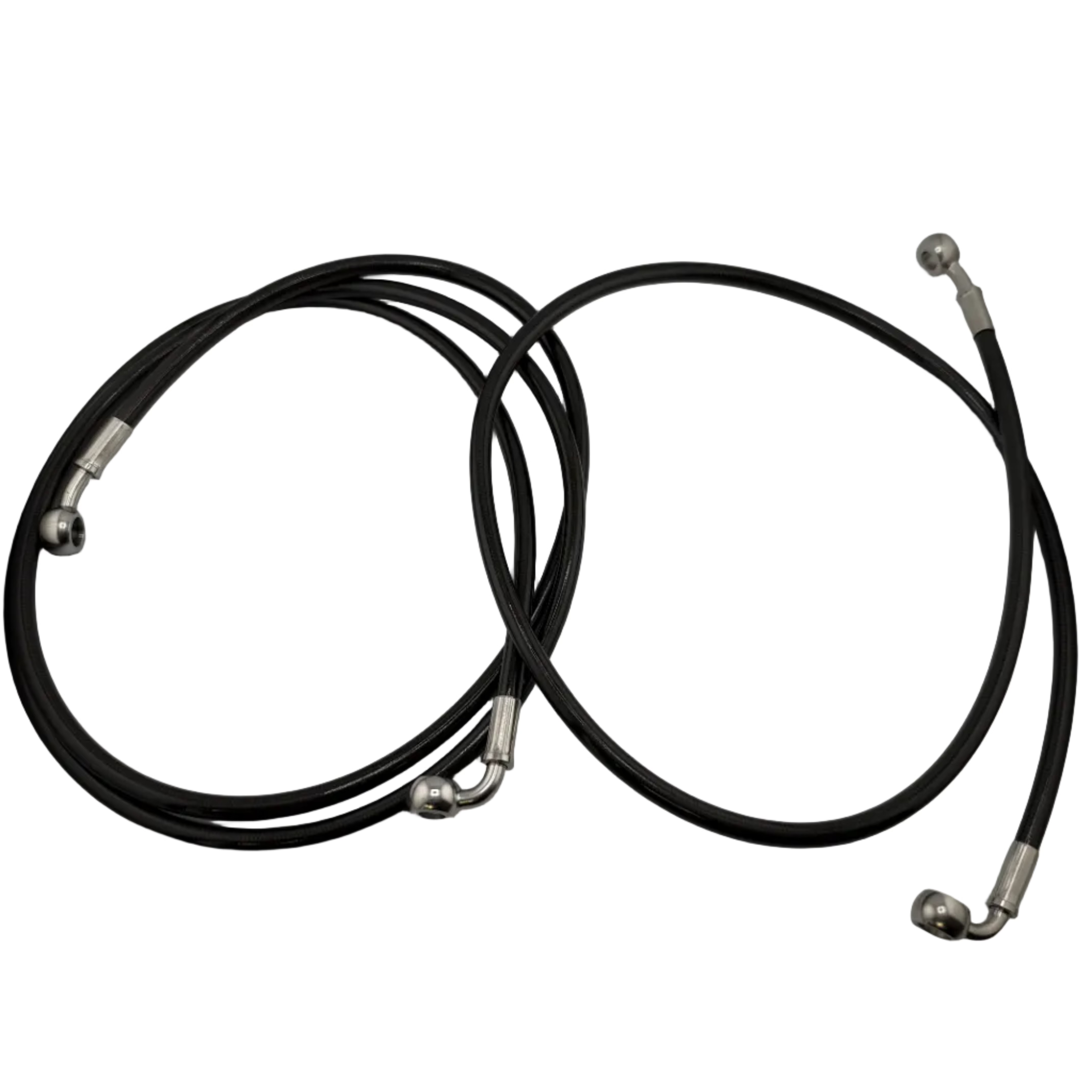 EBike Garage M10xM8 foot brake and rear handbrake 2-piece black braided brake line set with banjo fittings
