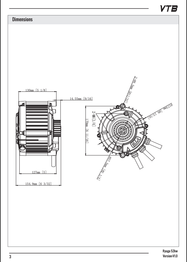 Ventus Ryuga 52kW Motor for Surron LBX, Ventus, E-Ride, 79Bike