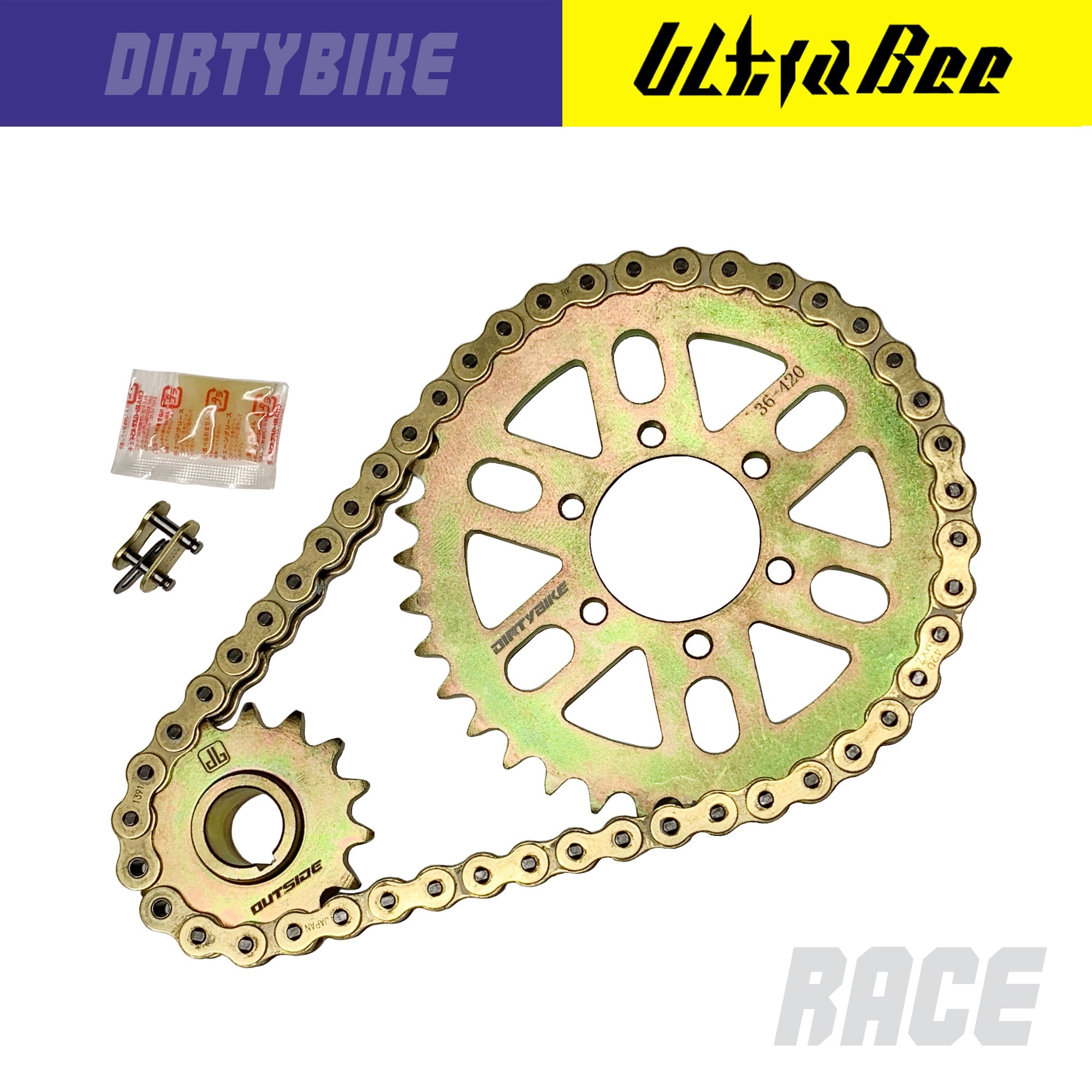 Race Primary Belt to Chain Conversion Kit | 420 RK MXZ | Surron Ultra Bee