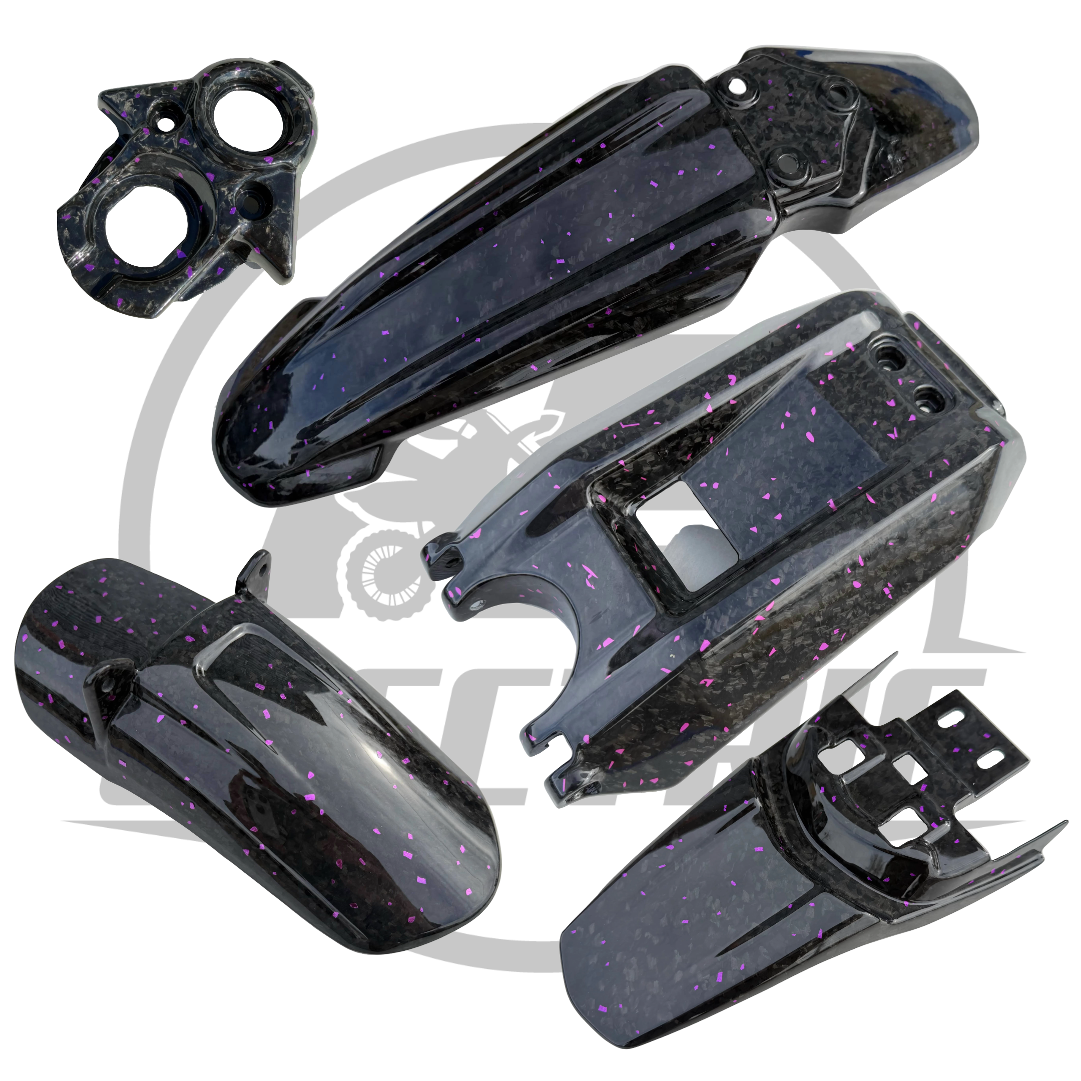 Surron Real Carbon Fiber Plastics Purple Flake Design