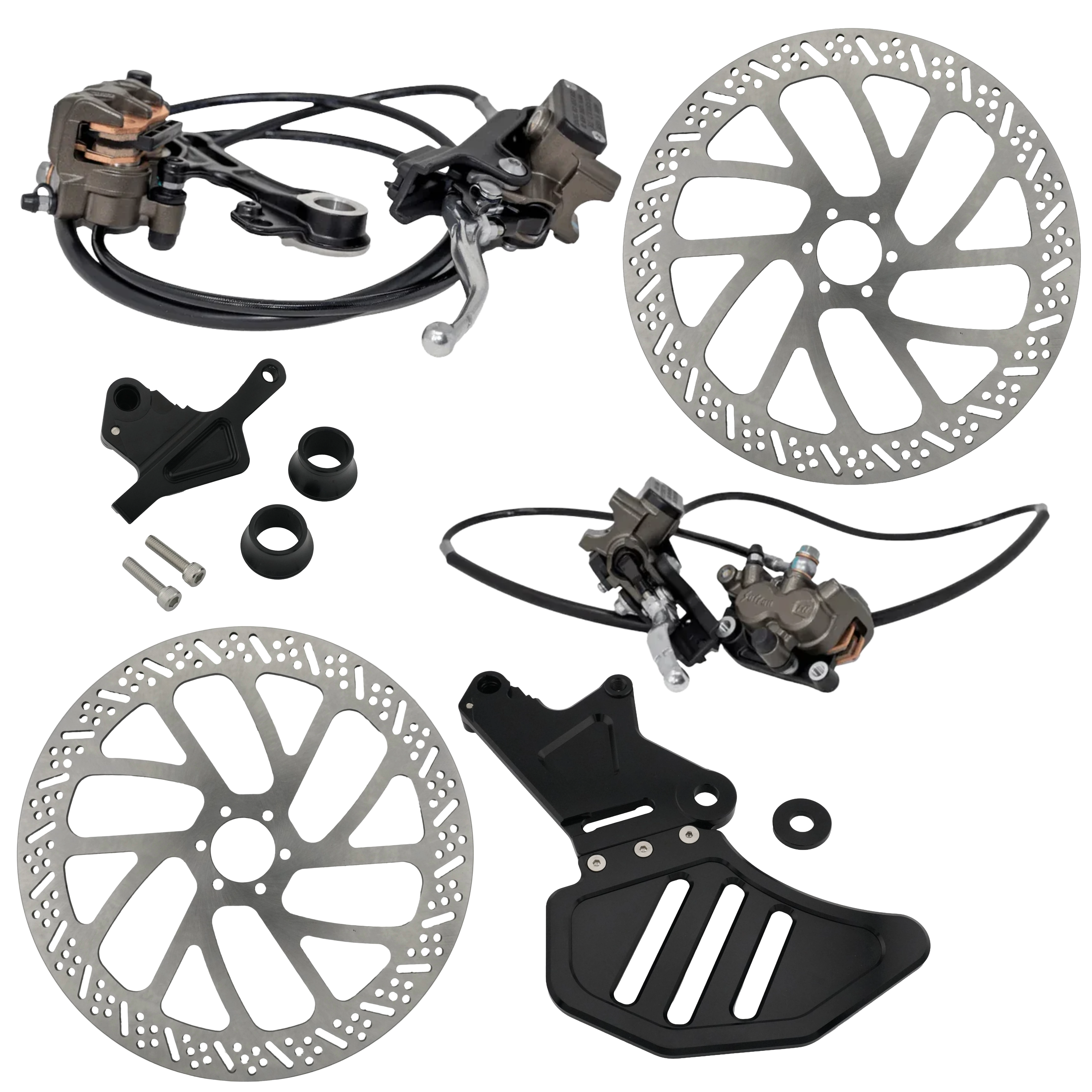 Full Moto Brake Conversion Kit // Brackets, Rotors, Brakes (Ultra Bee Calipers)