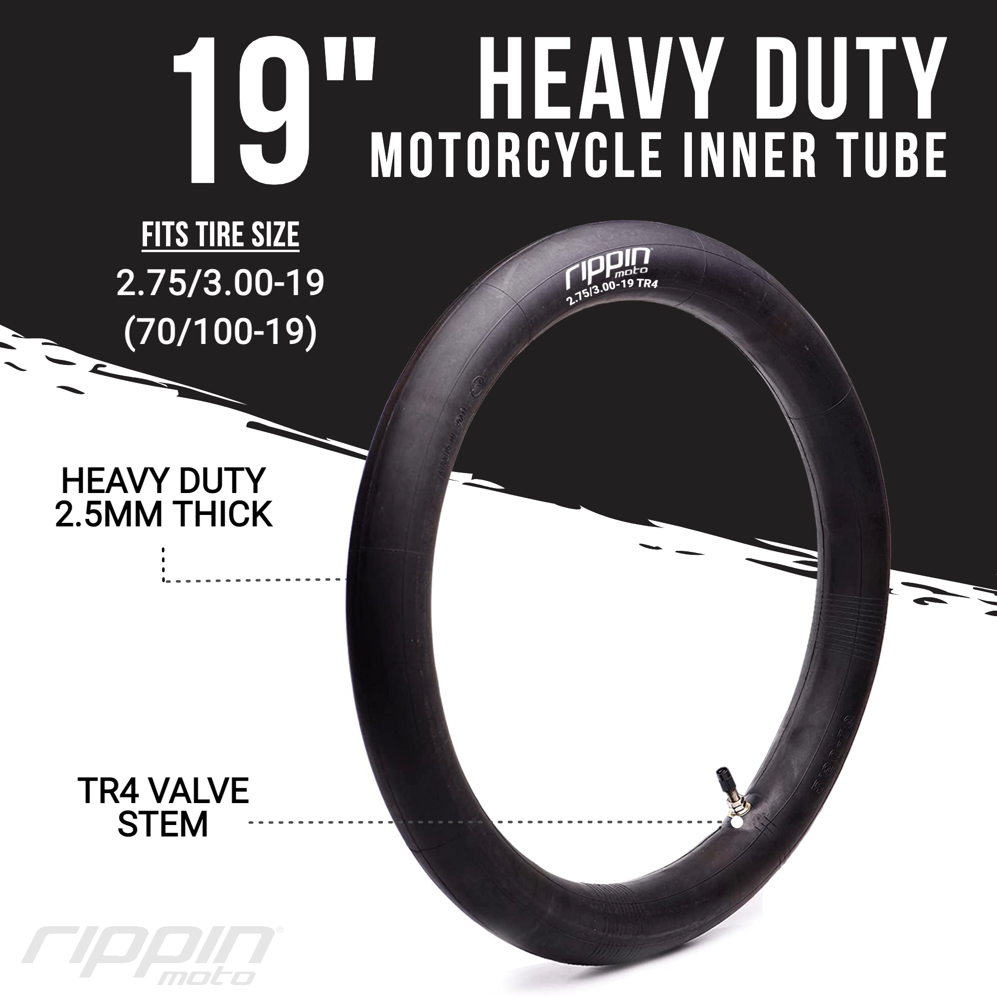 Rippin Moto 2.75/3.00-19 (70/100-19) Heavy Duty Motorcycle & E-Moto Inner Tube (For Surron & Talaria)