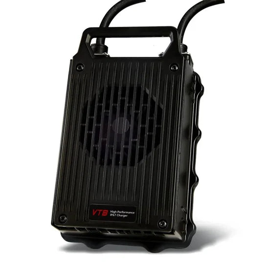 Ventus OEM 72V charger in black with cooling fan and charging cables